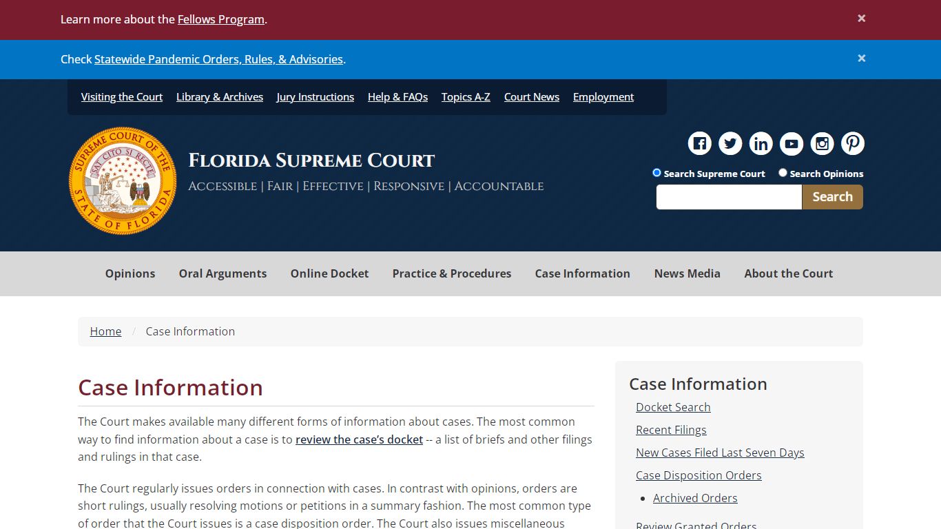 Case Information - Supreme Court